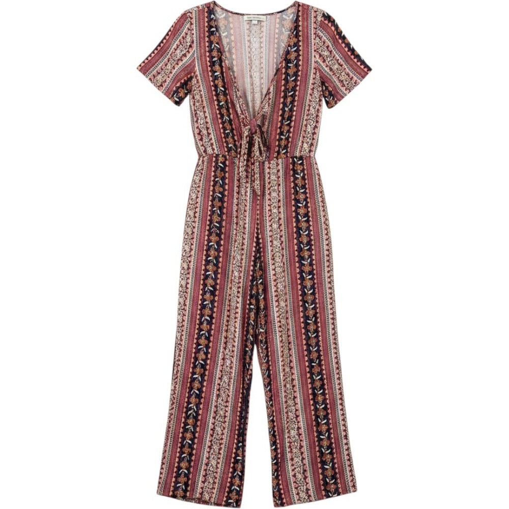 Band of Gypsies Jumpsuit Medium Multi-Color Floral Boho Wide Leg Festival 70s